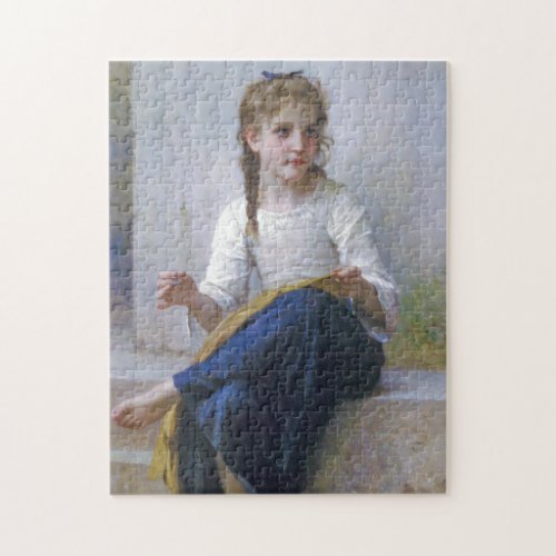 Girl Sewing Bouguereau Jigsaw Puzzle