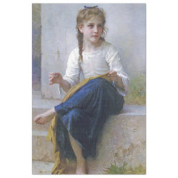 Girl Sewing, Bouguereau Tissue Paper
