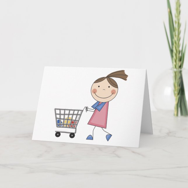 Girl Shopping T-shirts and Gifts Card (Front)