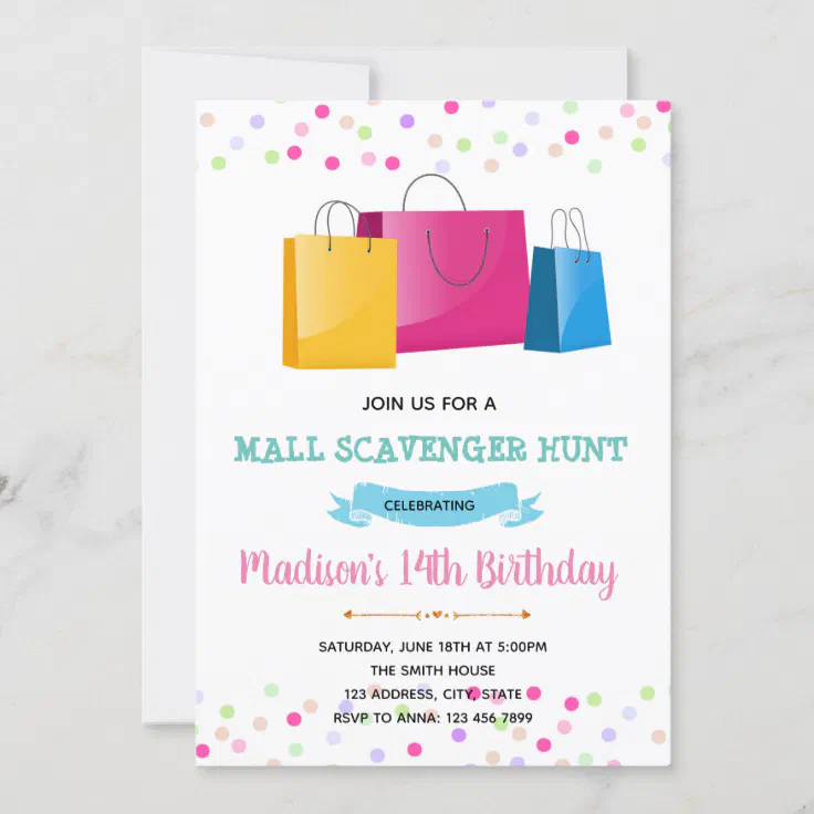 Girl shopping theme invitation Zazzle