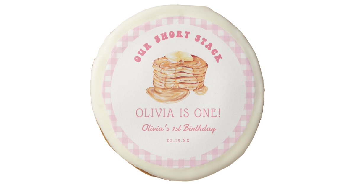 Girl Short Stack Pancake Breakfast Birthday Party Sugar Cookie | Zazzle