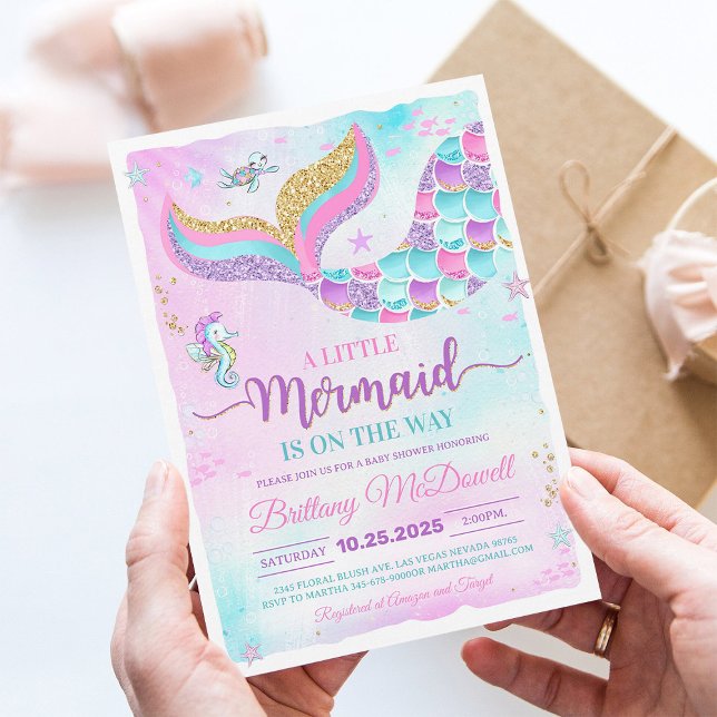 Girl Shower Under the Sea Mermaid Baby Shower Invitation (Creator Uploaded)