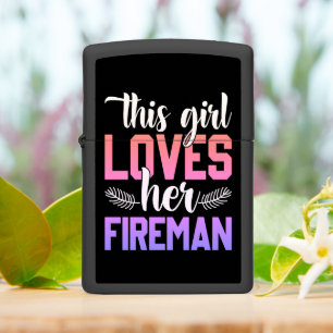 Girl shows love for her firefighter partner zippo lighter