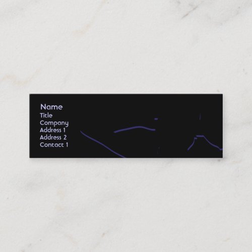 Girl silhouette in blue - Skinny Business Card Templates