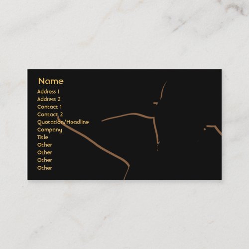 Girl silhouette in brown - Business Business Card Templates
