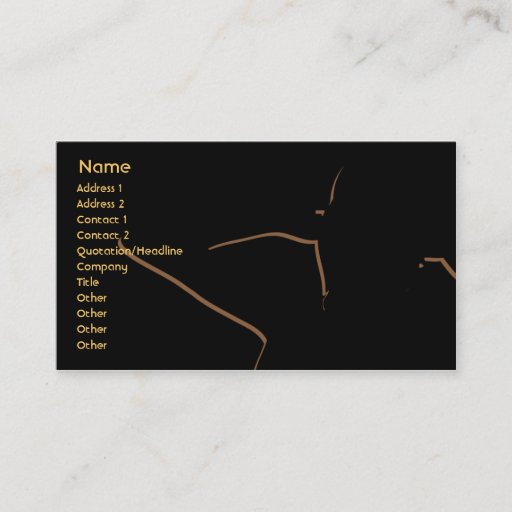 Customizable Girl silhouette in brown - Business Business Card Templates