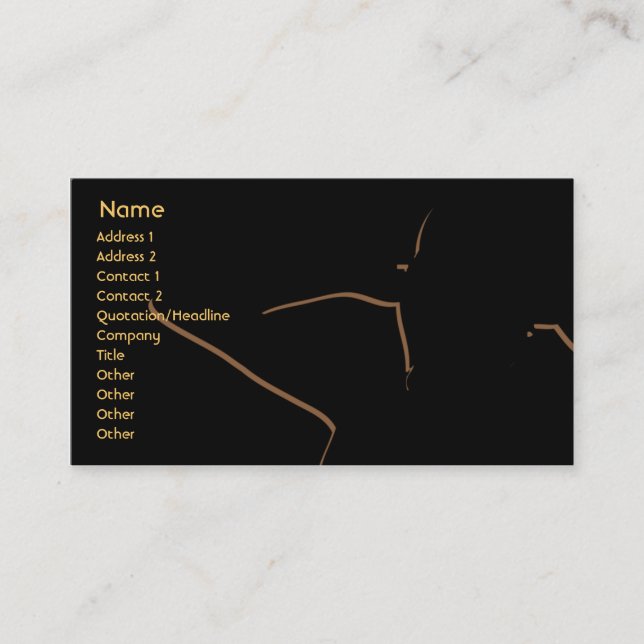 Girl silhouette in brown - Business Card (Front)