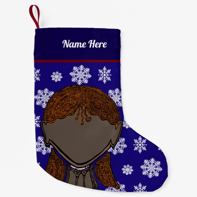 Girl Silhouette Xmas stocking. Small Christmas Stocking (Front)