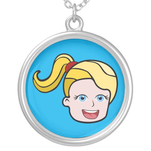 Girl Silver Plated Necklace (Front)