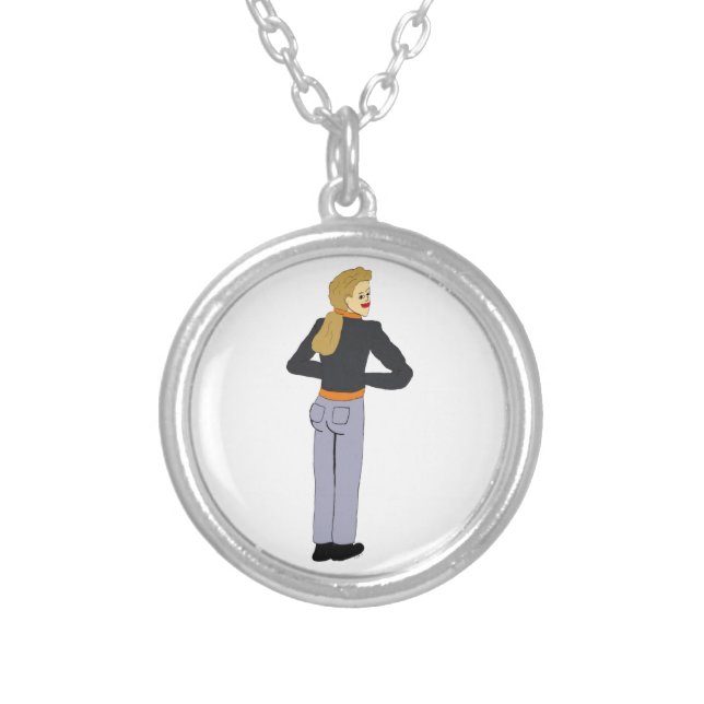 girl   silver plated necklace (Front)