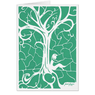 Girl Sitting by Swirling Tree v.3 Cards