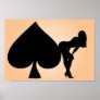 Girl Sitting On Ace of Spades Poster