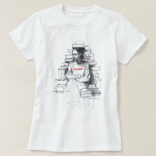 Girl Sitting on Book Throne - "Just Read" T-Shirt