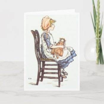 Girl Sitting With Doll  Greeting Card by AsTimeGoesBy at Zazzle