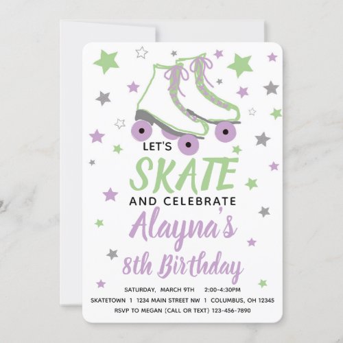 Girl Skate Birthday Party  Invitation