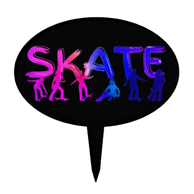 Girl Skateboard Skate Cake Topper (Front)