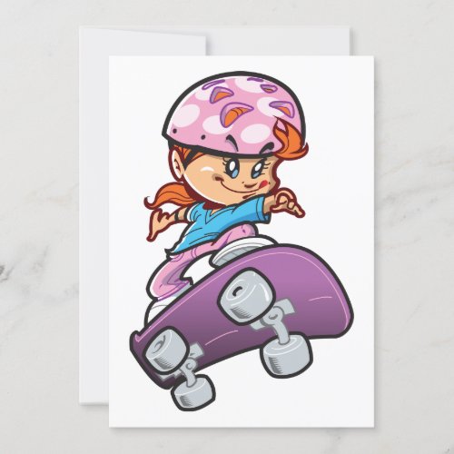 Girl Skateboarder Invitation