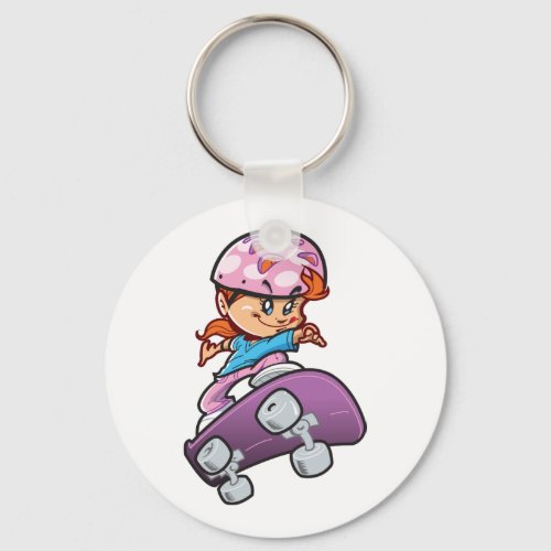 Girl Skateboarder Keychain