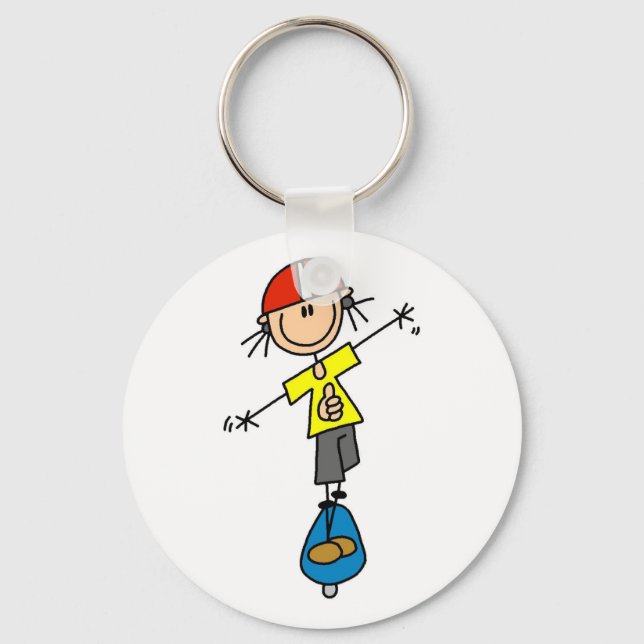 Girl Skateboarder Tshirts and Gifts Keychain (Front)