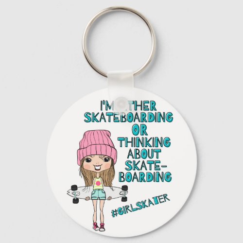 Girl Skater Keyring  Skateboarding  Skate Park 