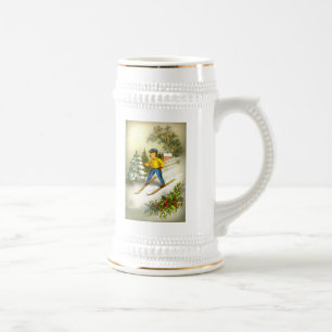 Girl ski-ing beer stein
