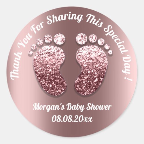 Girl Skinny Feet Baby Shower Favor Thank You Classic Round Sticker