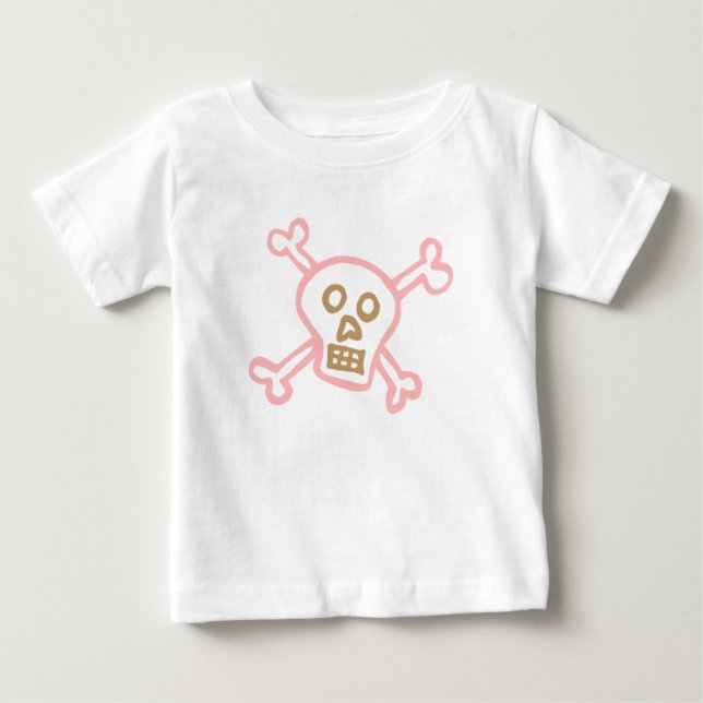 Girl Skull and Crossbones Baby T-Shirt (Front)