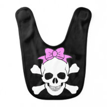 GIRL SKULL AND CROSSBONES BIB