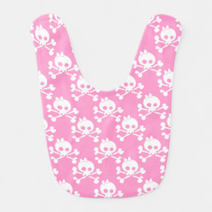 Girl Skull And Crossbones Pattern Baby Bib