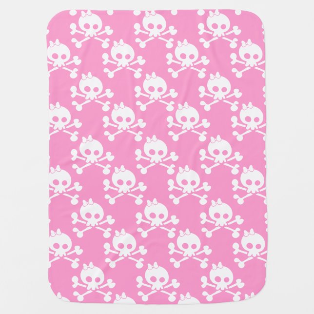 Girl Skull And Crossbones Pattern Baby Blanket (Front)
