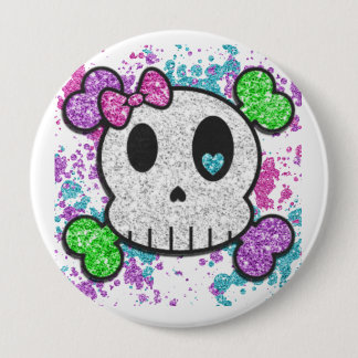 Girl Skull Pinback Buttons Backpack or Hat Pin