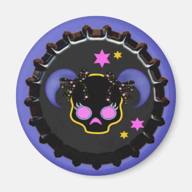 Girl Skull School Locker magnet office magnet (Front)