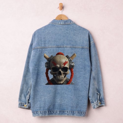 Girl Skull Unique 3D Art T_Shirt Collection Denim Jacket