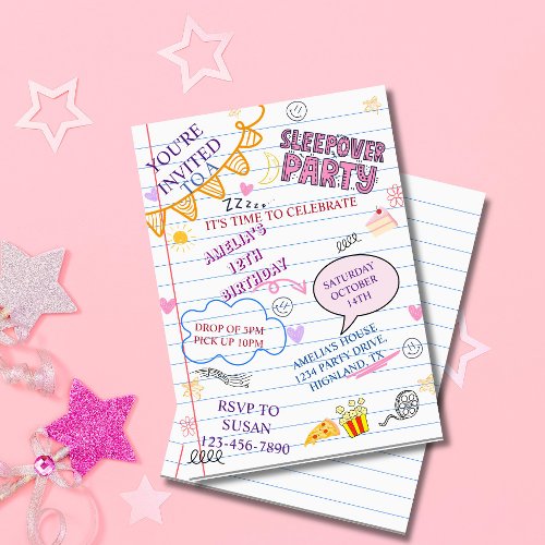 Girl Sleepover Party Teen Kids Slumber Birthday In