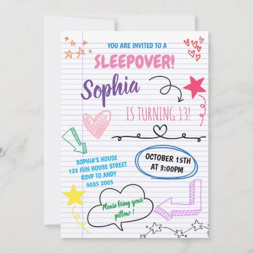 Girl Sleepover Party Teen Kids Slumber Birthday