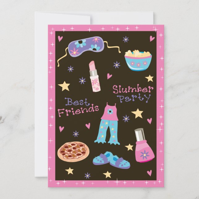 Girl Slumber Party Invitation (Front)