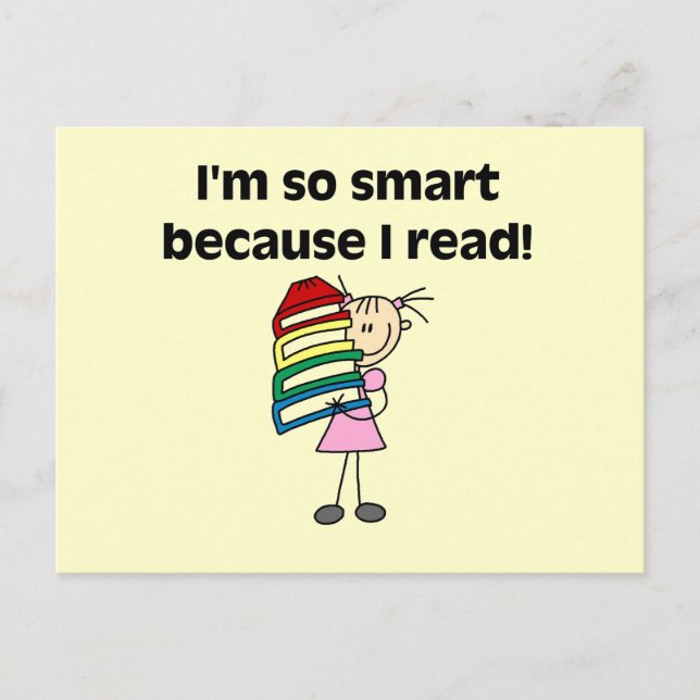 Girl Smart Because I Read Postcard (Front)