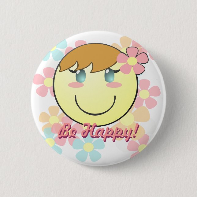 Girl Smiley Button (Front)