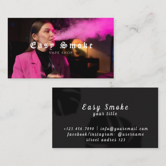 Girl Smoke Vape Shop Business Card (Front/Back)