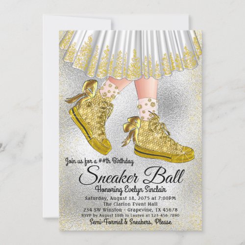 Girl Sneaker Ball Birthday Party Invitation