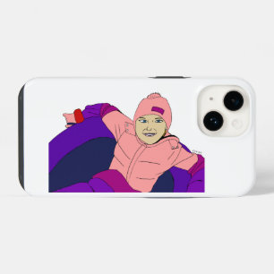 Girl Snow Tubing iPhone 14 Case