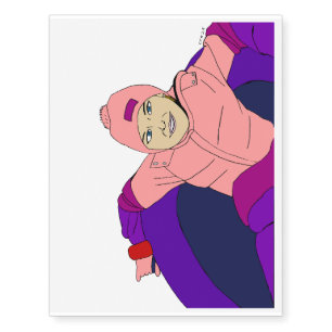 Girl Snow Tubing Temporary Tattoos