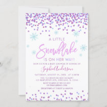 Girl Snowflake Winter Baby Shower Invitation