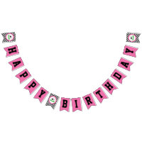 Girl Soccer Birthday Party Pennant Banner