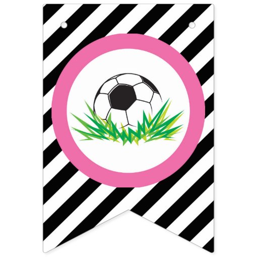 Girl Soccer Birthday Party Pennant Banner | Zazzle