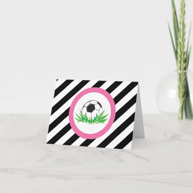 Girl Soccer Birthday Thank You Note Cards | Zazzle
