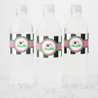Girl Soccer Birthday Water Bottle Labels