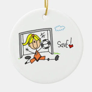 Girl Soccer Goal Keeper T-shirts and Gifts Ceramic Ornament