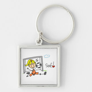 Girl Soccer Goal Keeper T-shirts and Gifts Keychain