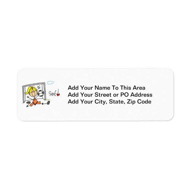 Girl Soccer Goal Keeper T-shirts and Gifts Label (Front)